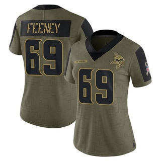 Limited Dan Feeney Women's Minnesota Vikings 2021 Salute To Service Jersey - Olive