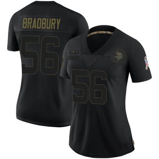 Limited Garrett Bradbury Women's Minnesota Vikings 2020 Salute To Service Jersey - Black