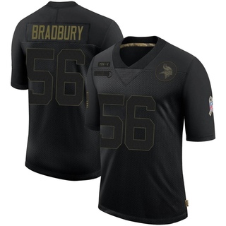 Limited Garrett Bradbury Youth Minnesota Vikings 2020 Salute To Service Jersey - Black