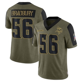 Limited Garrett Bradbury Youth Minnesota Vikings 2021 Salute To Service Jersey - Olive