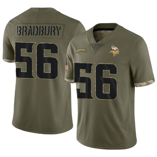 Limited Garrett Bradbury Youth Minnesota Vikings 2022 Salute To Service Jersey - Olive